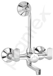 Plantex Wall Mixer 2 in 1 with L-Bend Connector and Water-Saving Aerator/Wall Mixer/Mixture Tap for Bathroom - (APS-1289 Chrome)