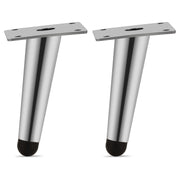 Plantex Heavy Duty Round 4 inch Spare Sofa Legs for Bed Furniture/Sofa Legs for Furniture Fitting/Table Legs/Sofa Leg Set of 2 pcs (Chrome Finish)