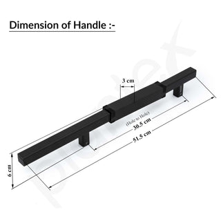 Plantex 20.5 Inch Main Door Handle/Aluminium Door Handle/Pull-Push Door Handle/Door Accessories (Pack of 1, Black)