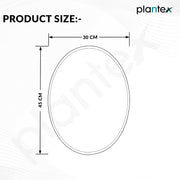 Plantex Unframed Unframed Oval Mirror for Wall/Mirror with Beveled Smooth Edges/Mirror for Bathroom/Dressing Room/Living Room/Bedroom/Entryway - (18x12 Inch), White