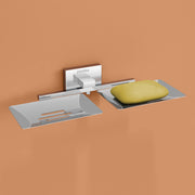 Plantex Stainless Steel Double Soap Dish/Soap Stand for Bathroom & Kitchen/Soap Holder/Bathroom Accessories - Nexa (Chrome)
