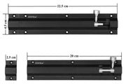 Plantex Stainless Steel 8 inch Tower Bolt/Tower Bolt for Home,Offices Doors and Windows/Tower Bolt for Main Door/Door Latch/Kundi/Chitakini/Door Latch for Main Door (Black Finish, Pack of 4)