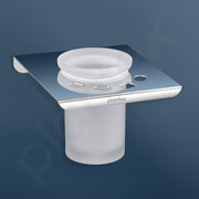 Plantex Tumbler Holder for Bathroom/Stainless Steel Toothbrush Holder/Toothpaste Holder/Bathroom Accessories - (Chrome)