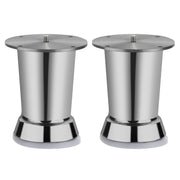 Plantex Heavy Duty Round 4 inch Spare Sofa Legs for Bed Furniture/Sofa Legs for Furniture Fitting/Table Legs/Sofa Leg Set of 2 pcs (Chrome)