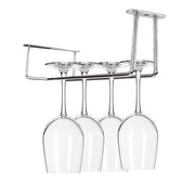 Plantex Stainless Steel Wine Glass Rack / Holder Upside Down Glass Hanging Organizer / Glass Hanging Stand for Pubs / Kitchen / Bars - (Single Line - 15 x 5 Inches)