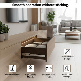 Plantex Drawer Channel/Ball Bearing Regular Close Channel for Drawer/Telescopic Drawer Channel for Wooden & Metals Drawers in Kitchen, Wardrobe, (10-Inch,Silver) Pair