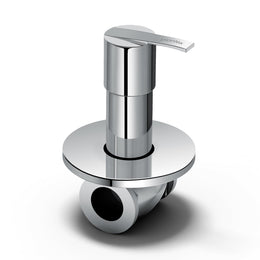 Plantex Pure Brass AQ-1406 Angular Concealed Stop Cock/Concealed Stop Valve Tap For Bathroom With Teflon Tape & Adjustable Brass Wall Flange - 15 mm (Mirror-Chrome Finish)