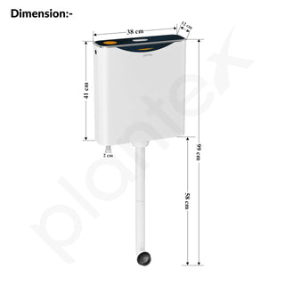 Plantex Flush Tank for Toilet with 10 Ltr Water Capacity/Single Flushing Cistern for Bathroom/Polypropylene Toilet Flush Tank - Pack of 1 (Boss, Navy Blue & White)