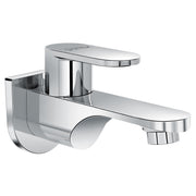 Plantex Pure Brass Bib Cock for Bathroom with Water-Saving Aerator/Wall Mount Bib Tap with Wall Flange & Teflon Tape/Tap for Bathroom (ORN-201-Chrome Finish)