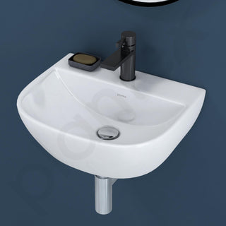 Plantex Ceramic Wall Hung Basin/Washbasin for Bathroom/Wall Mounted Basin/Sink for Bathroom/Living Room (Orchid - White)