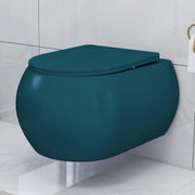 Plantex Imported Wall Hung Commode for Toilet/Ceramic Western Commode/Rimless Washdown Commode with Soft Closing Toilet Seat - P Trap (1064, Matt Blue)