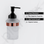 Plantex 304 Grade Stainless Steel Liquid 1 Ml Soap Dispenser/Shampoo Dispenser/Handwash Dispenser/Bathroom Accessories - Pack Of 1 (Parv-Rose Gold & Black)
