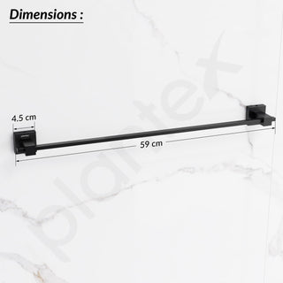 Plantex 304 Grade Stainless Steel Single Towel Rod for Bathroom/Hand Towel Hanger/Towel Holder/Bathroom Accessories - Splash (24-inch) Black