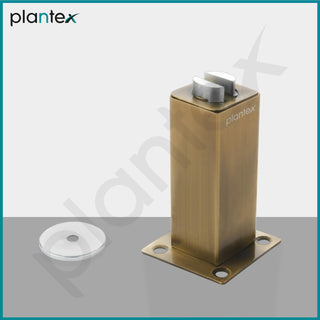 Plantex Stainless Steel Wall-Mounted Magnetic Door Stopper/Door Magnets to Hold Door/Door Catcher for Wooden Door - Pack of 4 (Brass Antique)