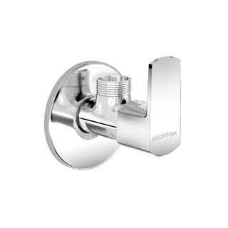 Plantex Angle Cocke for Bathroom with Brass Spindle/Angle Tap with Wall Flange and Teflon Tape/Kitchen and Bathroom Accessories Pack of 1 (Saga-Chrome)