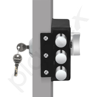 Plantex Tri-Bolt Lock for Main Door/Heavy Duty Door Lock with 4 Keys/Suitable on Single Door for Home/Office/Hotel - Pack of 1 (Z-Black)