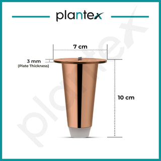 Plantex 4 Inch Sofa Legs for Bed Furniture/Sofa Legs for Table/Sofa Support Legs with Rubber Grip (Rose Gold, 6 Pcs)