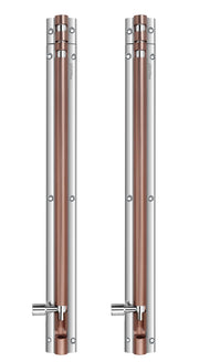Plantex Heavy Duty 12-inch Joint-Less Tower Bolt for Wooden and PVC Doors for Home Main Door/Bathroom/Windows/Wardrobe - Pack of 2 (703, Rose Gold and Chrome)