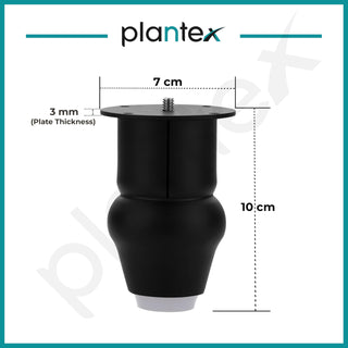 plantex 4 Inch Sofa Legs for Bed Furniture/Sofa Legs for Table/Sofa Support Legs with Rubber Grip (Black Finish, 6 Pcs)