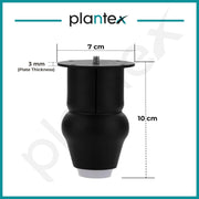 plantex 4 Inch Sofa Legs for Bed Furniture/Sofa Legs for Table/Sofa Support Legs with Rubber Grip (Black Finish, 6 Pcs)
