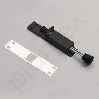 Plantex Kickdown Door Stopper Spring Loaded Telescopic Step On/Off Door Stopper Rubber, Adjustable Heavy Duty Door Locks Holder Stop/Release by Foot - Pack of 1 (Black)