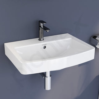 Plantex Platinum Ceramic Rectangular Wall Hung Basin/Washbasin for Bathroom/Wall Mounted Wash Basin/Sink for Living Room with 10 Years Glaze Warranty by Plantex(Glossy White - 20 x 15 x 8 Inch)