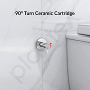 Plantex Pure Brass AQ-1406 Angular Concealed Stop Cock/Concealed Stop Valve Tap For Bathroom With Teflon Tape & Adjustable Brass Wall Flange - 15 mm (Mirror-Chrome Finish)