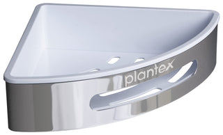 Plantex Bathroom Corner Shelf for Wall/304 Grade Stainless Steel Bathroom Stand for Corner/Bathroom Accessories (Silver & White, 9x9 inches)