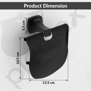 Plantex Space Aluminum Toilet Paper Roll Holder/Toilet Paper Holder/Tissue Paper Roll Holder for Bathroom Accessories (Black)