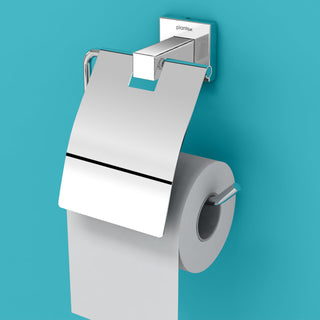 Plantex Aqua Heavy-Duty Stainless Steel Toilet Paper Roll Holder/Toilet Paper Holder in Bathroom/Kitchen/Bathroom Accessories (Chrome) - Pack of 1