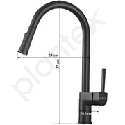 Plantex Brass Kitchen Sink Faucet/Kitchen Mixer Tap with Water Saving Nozzle and 360Ã‚Â° Swivel Spout/Hot and Cold Kitchen Faucet/Dual Spray Modes-(Black)