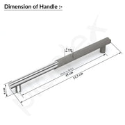 Plantex Main Door Handle/Stainless Steel & Aluminium Door Handle/450mm Pull-Push Handle for Home/Office/Hotel - Pack of 1 (DTMD-409, Satin & Chrome)