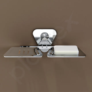 Plantex Stainless Steel Double Soap Dish/Soap Stand for Bathroom/Soap Storage/Soap Holder/Bathroom Accessories - Pack of 2 (Chrome)