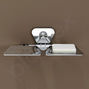 Plantex Stainless Steel Double Soap Dish/Soap Stand for Bathroom/Soap Storage/Soap Holder/Bathroom Accessories - Pack of 2 (Chrome)