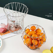 Plantex Multipurpose Stainless Steel Foldable Fruit And Vegetable Basket For Kitchen/Dining Table/Home(8 Shapes), 1 L,Oval