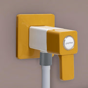 Plantex PTMT EDS-124 Single Way Angle Valve with Wall Flange & Teflon Tape for Bathroom/Angular Stop Cock (Yellow & White)