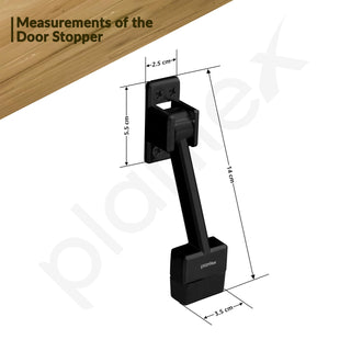Plantex Gate Stopper - 5 Inch Long for Wooden and Main Doors (Pack of 3, Black)