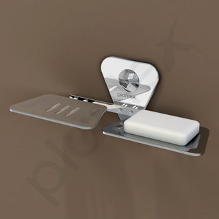 Plantex Stainless Steel Chrome Finish Double Soap Dish Stand for Bathroom/Wall Mounted soap Holder - Bathroom Accessories