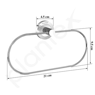 Plantex Stainless Steel Towel Ring for Bathroom/Wash Basin/Napkin-Towel Hanger/Bathroom Accessories (Chrome-Oval) - Pack of 2