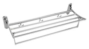 Plantex High Grade Stainless Steel Folding Towel Rack for Bathroom/Towel Stand/Hanger/Bathroom Accessories (18 Inch) - Pack of 3
