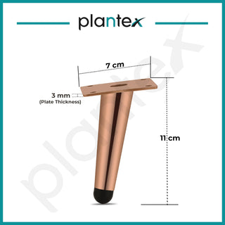 Plantex 4 Inch Sofa Legs for Bed Furniture/Sofa Legs for Table/Sofa Support Legs with Rubber Grip (Rose Gold, 6 Pcs)