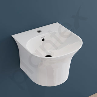Plantex Ceramic Wash Basin/Wall Mount Half Pedestal WashBasin for Bathroom with 10 Years Glaze Warranty by Plantex/Wall Hung Basin for Home/Office/Hotels (White - 15 x 15 x 10 Inch)