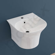 Plantex Ceramic Wash Basin/Wall Mount Half Pedestal WashBasin for Bathroom with 10 Years Glaze Warranty by Plantex/Wall Hung Basin for Home/Office/Hotels (White - 15 x 15 x 10 Inch)