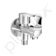 Plantex Two Way Tap/2 in 1 Bib Cock Water Tap/Wash Basin Tap for Home with Wall Flange & Teflon Tape/Bathroom Accessories-(CRM-1285-Chrome)