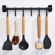 Plantex Stainless Steel Cloth Hanger Wall Mounted with Hanging Hooks/Hook Rail for Bathroom/Cloth Hanger for Wall - 
Kitchen Accessories (Black)