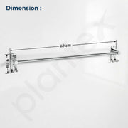 Plantex J4 Stainless Steel Self Adhesive Towel Rod for Bathroom/Single Towel Hanger without Drill/Towel Holder for Bathroom/24 Inch Towel Rod with Hook/Bathroom Accessories- Pack of 1 (Chrome)
