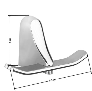 Plantex Rich Brass Bathroom Accessories - Unique Hook for Bathroom Wall for Hanging Clothes, Robe and Towel Hook (Chrome)