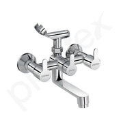 Plantex Telephonic Brass Wall Mixer for Bathroom 2 in 1/Spout Mixer Tap/Hand Shower/Mixer Tap for Bathroom with 7-Year Manufacturer's Warranty-(Flo-817 Chrome)