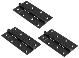 Plantex Heavy Duty Door Butt Hinges 5 inch x 12 Gauge/2.5 mm Thickness Home/Office/Hotel/Door Hinges for Main Door/Bedroom/Kitchen/Bathroom/Kabza - Pack of 3 (Black)