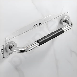 Plantex 304 Stainless Steel Grab Bar for Toilet with Grip/Anti-Slip Handle for Bathroom Support - Pack of 1 (Chrome & Black)